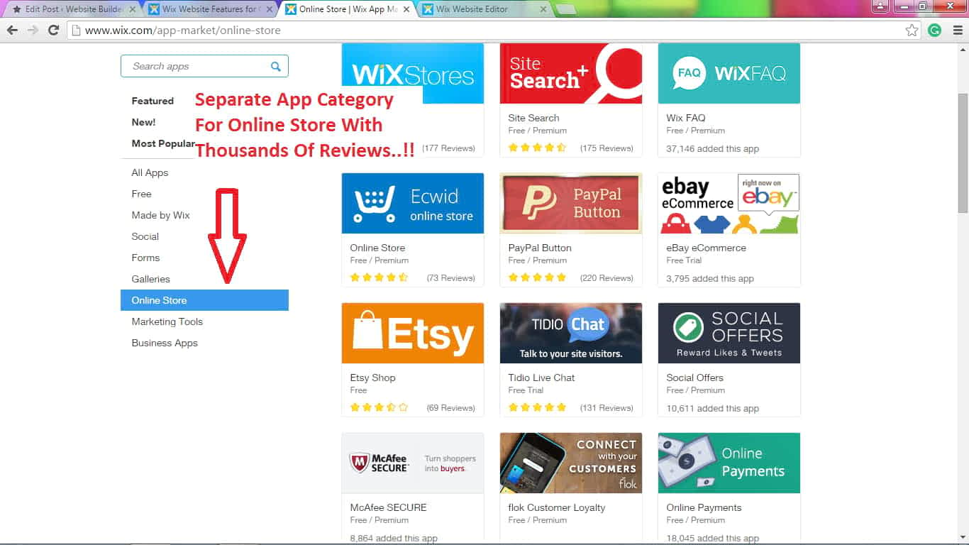 Wix eCommerce app market Review