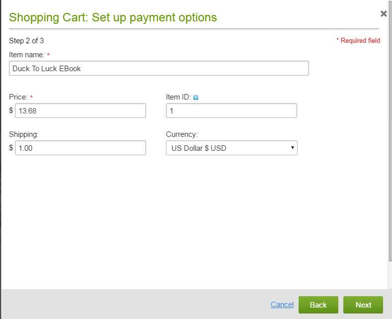 GoDaddy Shopping cart Setup