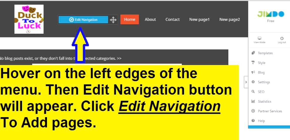 you can add unlimited pages on navigation menu. Hover near the left edges of the menu.