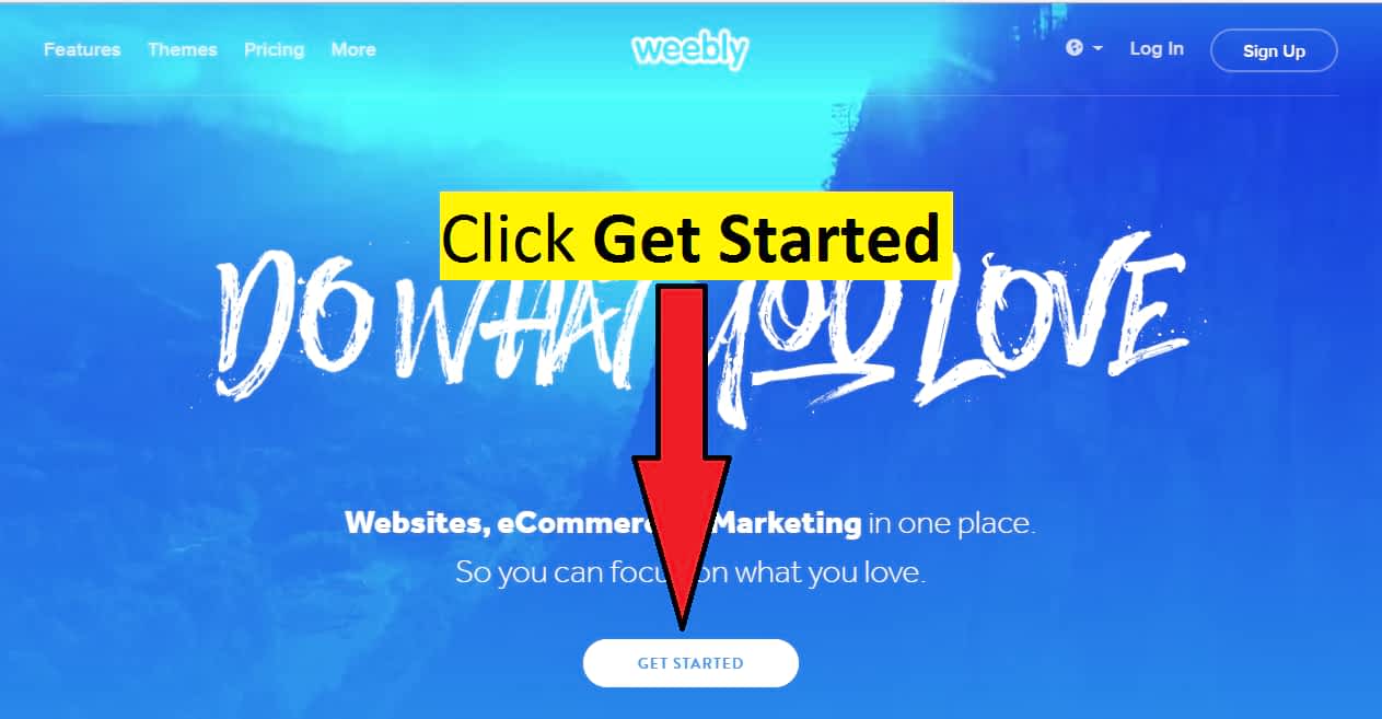 Go weebly homepage to start build a website