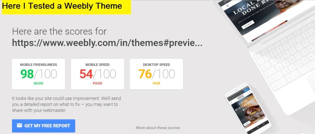 weebly website mobile friendly test results showed 98% responsiveness on all browsers and devices