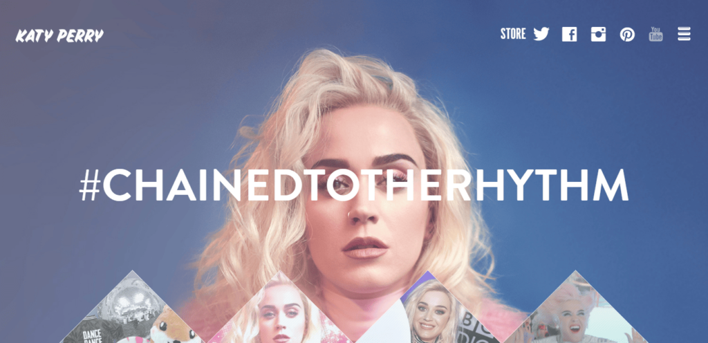 Musician Katy Perry created her website