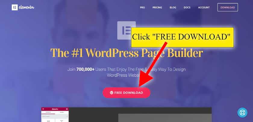 download free wordpress website builder plugin elementor