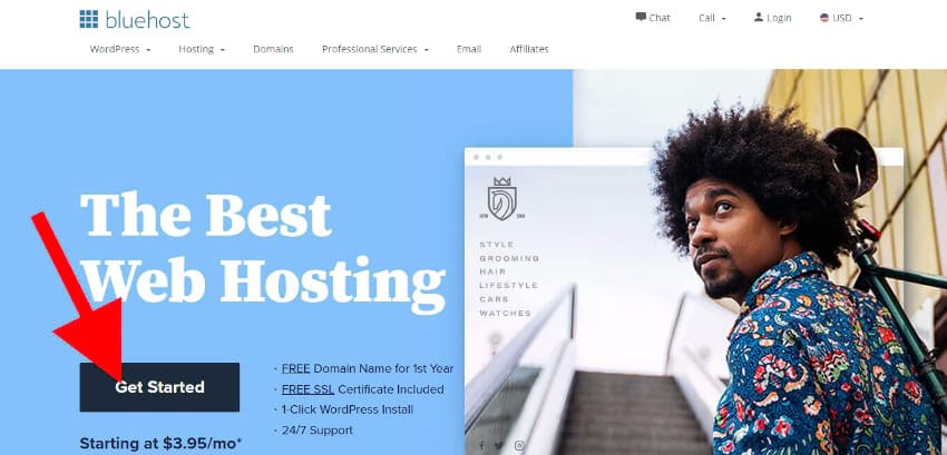 Bluehost get started 