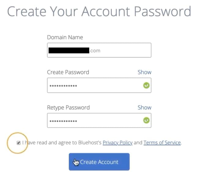 Crea un account su bluehost