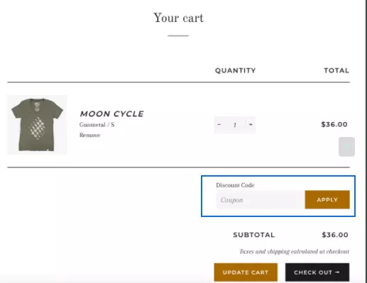 Shopify discount setting
