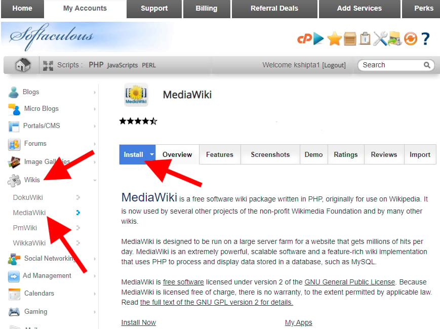 Install MediaWiki software to create your own Wikipedia like website