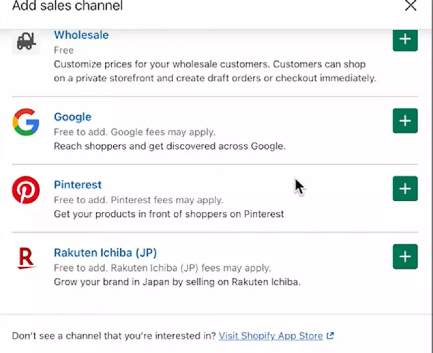 Shopify multiple channels