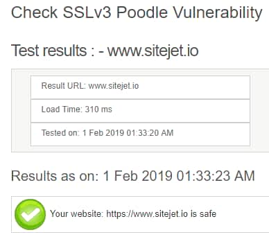 Sitejet hosting security test