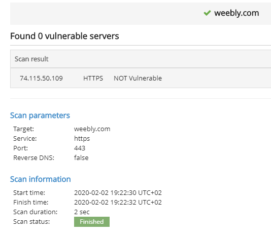 Weebly security & vulnerability test