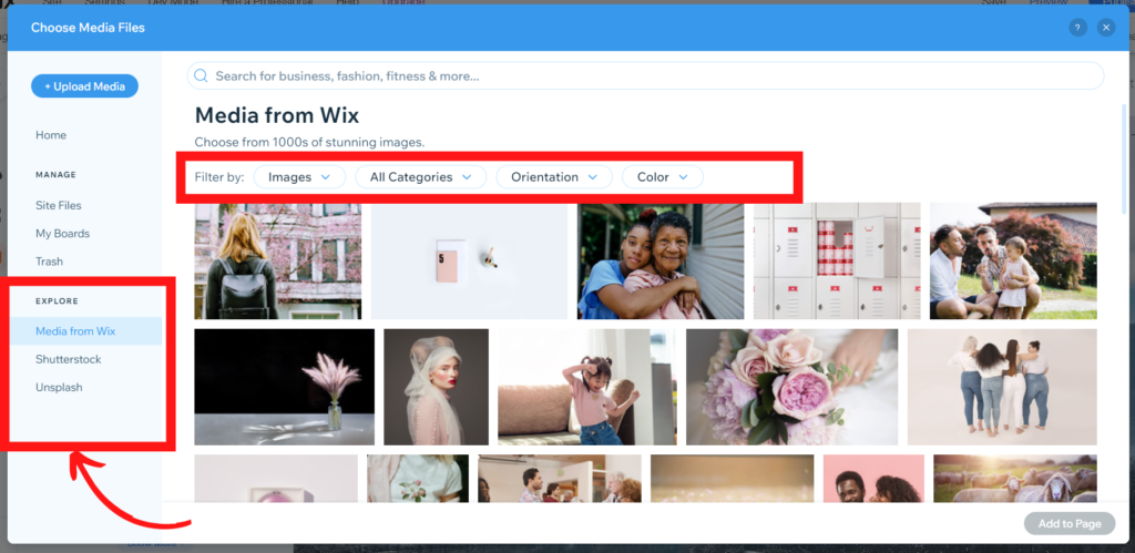 Wix-Image-library