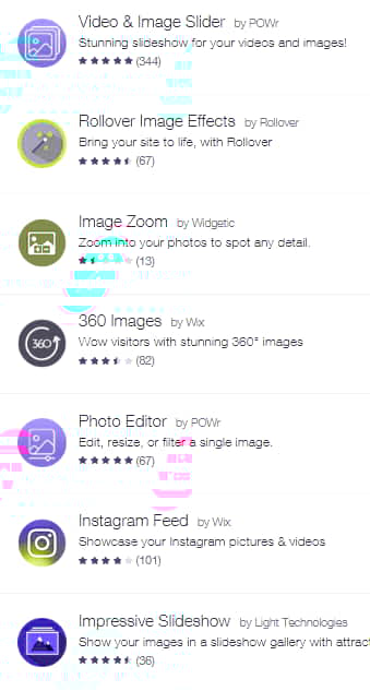 Wix photo related apps for your photography website