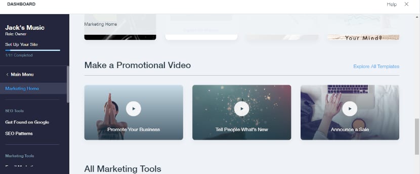 Wix video maker for your music promotion