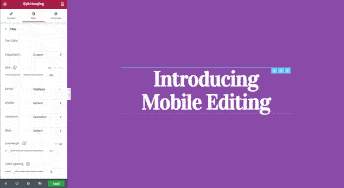 WordPress Mobile Editor using Elementor website builder free plugin
