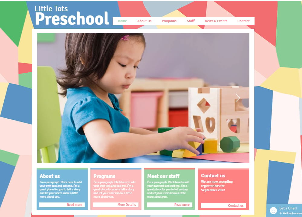 preschool website example