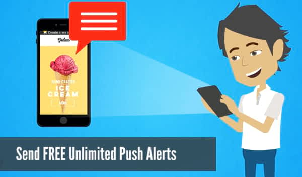 send unlimited push alerts for your website using Wix iphone app